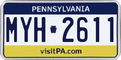 PA license plate MYH2611