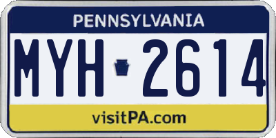 PA license plate MYH2614