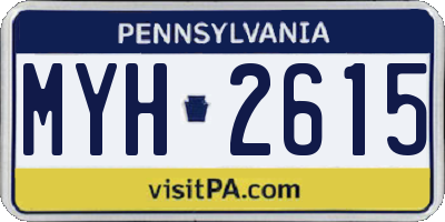 PA license plate MYH2615