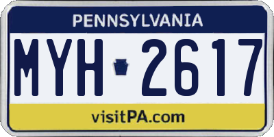 PA license plate MYH2617