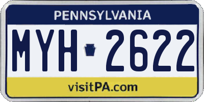 PA license plate MYH2622