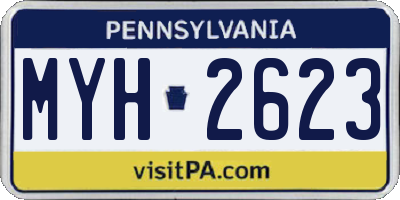 PA license plate MYH2623