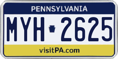 PA license plate MYH2625