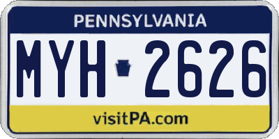 PA license plate MYH2626
