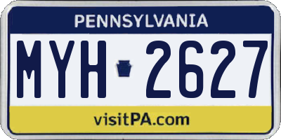 PA license plate MYH2627
