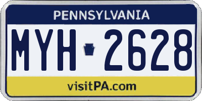 PA license plate MYH2628