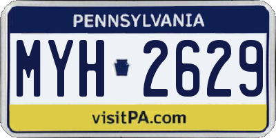 PA license plate MYH2629