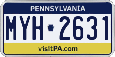 PA license plate MYH2631