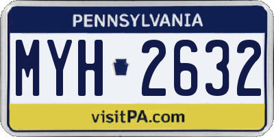 PA license plate MYH2632