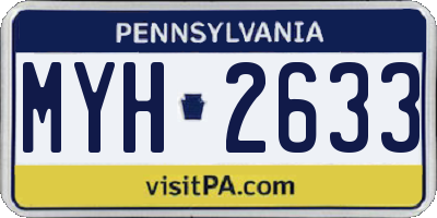 PA license plate MYH2633