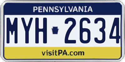 PA license plate MYH2634