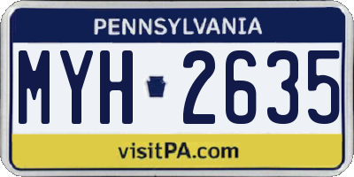 PA license plate MYH2635