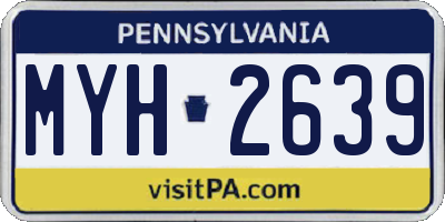 PA license plate MYH2639