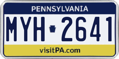 PA license plate MYH2641