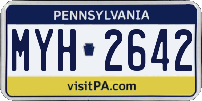 PA license plate MYH2642