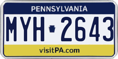 PA license plate MYH2643