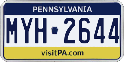 PA license plate MYH2644