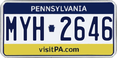 PA license plate MYH2646