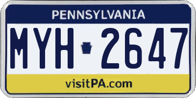 PA license plate MYH2647