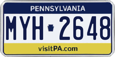 PA license plate MYH2648