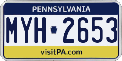 PA license plate MYH2653