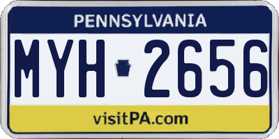 PA license plate MYH2656