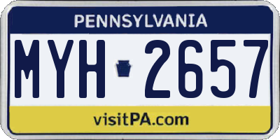 PA license plate MYH2657