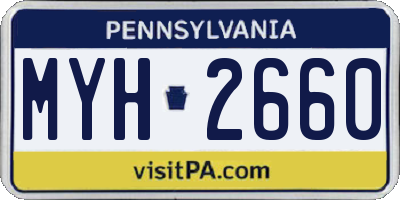 PA license plate MYH2660