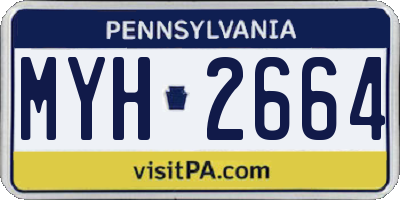 PA license plate MYH2664