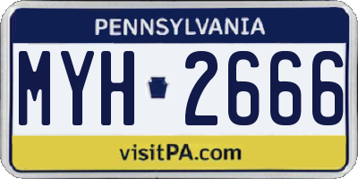 PA license plate MYH2666