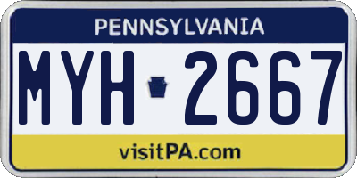 PA license plate MYH2667