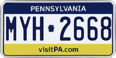 PA license plate MYH2668