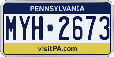 PA license plate MYH2673