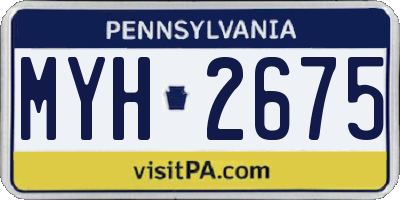 PA license plate MYH2675