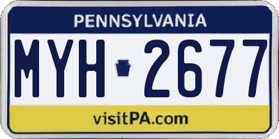 PA license plate MYH2677
