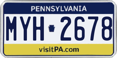 PA license plate MYH2678