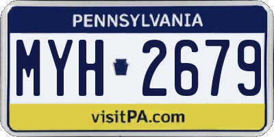 PA license plate MYH2679
