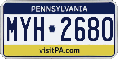 PA license plate MYH2680