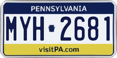 PA license plate MYH2681
