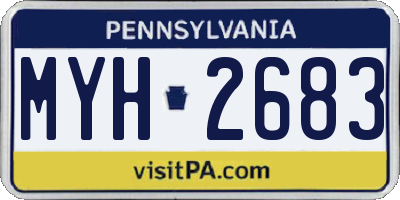 PA license plate MYH2683
