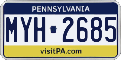 PA license plate MYH2685