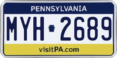 PA license plate MYH2689