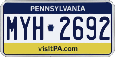 PA license plate MYH2692