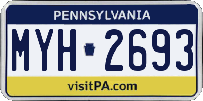 PA license plate MYH2693