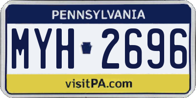 PA license plate MYH2696