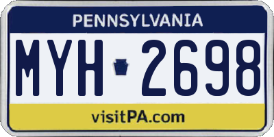 PA license plate MYH2698