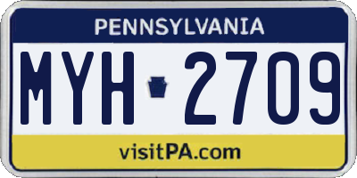 PA license plate MYH2709