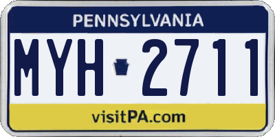 PA license plate MYH2711