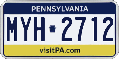 PA license plate MYH2712