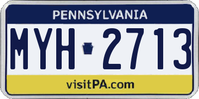 PA license plate MYH2713